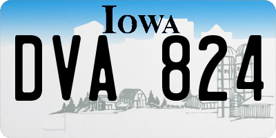 IA license plate DVA824