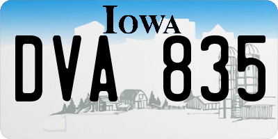 IA license plate DVA835