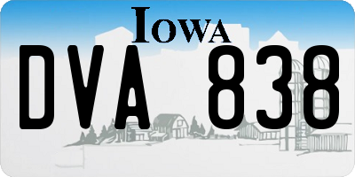 IA license plate DVA838