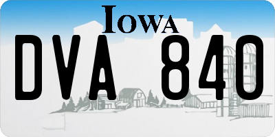 IA license plate DVA840