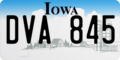 IA license plate DVA845