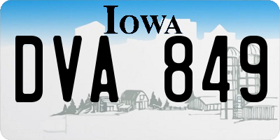 IA license plate DVA849