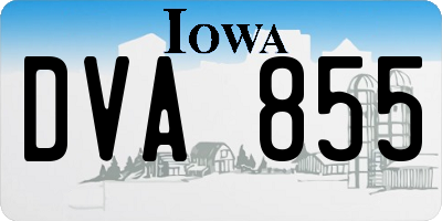 IA license plate DVA855