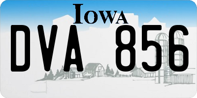 IA license plate DVA856