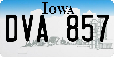 IA license plate DVA857