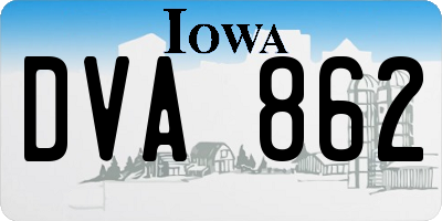 IA license plate DVA862