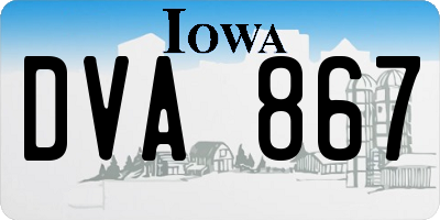 IA license plate DVA867