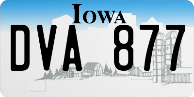 IA license plate DVA877