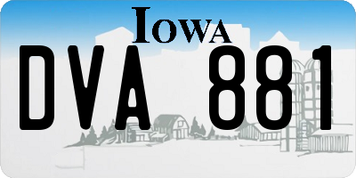 IA license plate DVA881