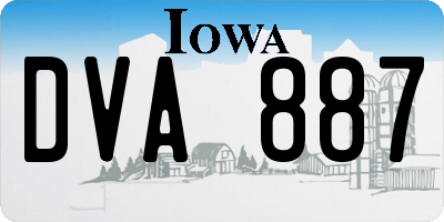 IA license plate DVA887