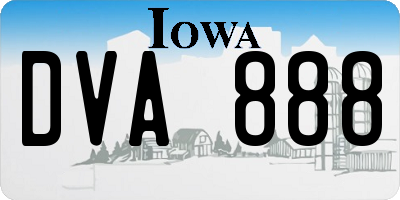IA license plate DVA888