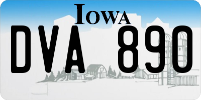 IA license plate DVA890