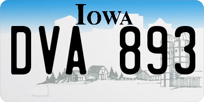 IA license plate DVA893