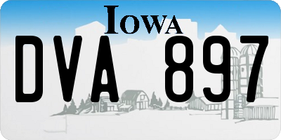 IA license plate DVA897