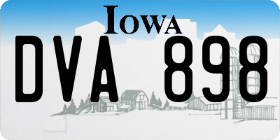 IA license plate DVA898