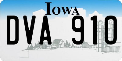 IA license plate DVA910