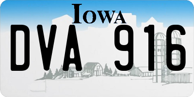 IA license plate DVA916