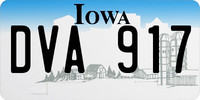 IA license plate DVA917