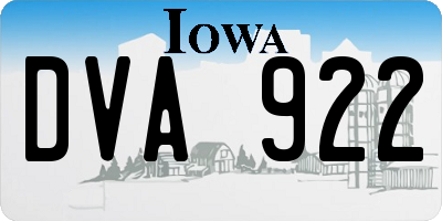 IA license plate DVA922