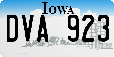 IA license plate DVA923