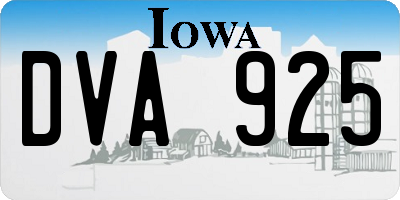 IA license plate DVA925