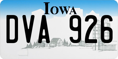 IA license plate DVA926