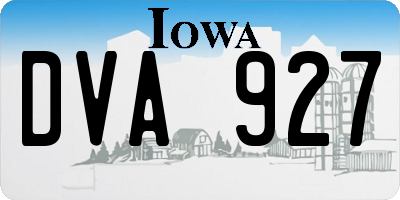 IA license plate DVA927