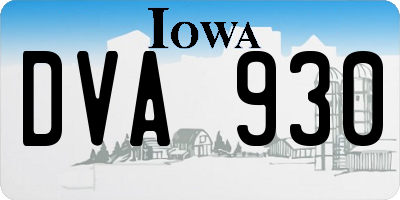 IA license plate DVA930
