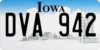 IA license plate DVA942