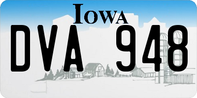 IA license plate DVA948