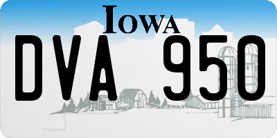 IA license plate DVA950