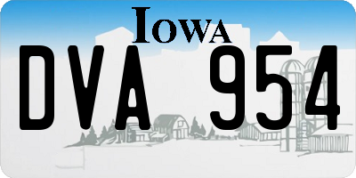 IA license plate DVA954