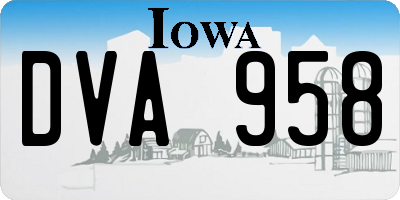 IA license plate DVA958