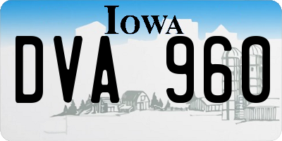 IA license plate DVA960