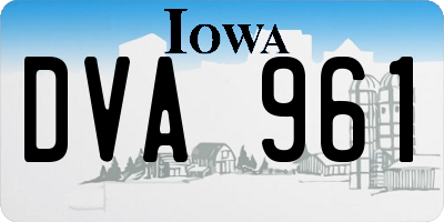 IA license plate DVA961