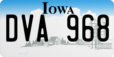 IA license plate DVA968