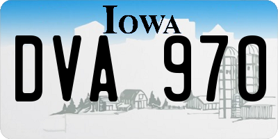 IA license plate DVA970