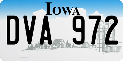 IA license plate DVA972