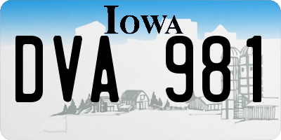 IA license plate DVA981
