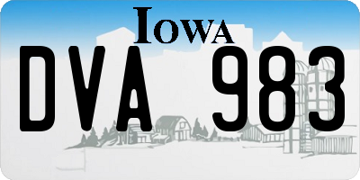 IA license plate DVA983