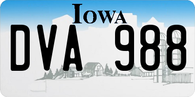 IA license plate DVA988