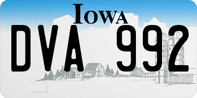 IA license plate DVA992