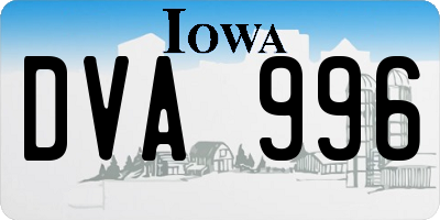 IA license plate DVA996