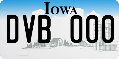 IA license plate DVB000