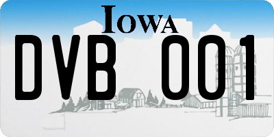 IA license plate DVB001