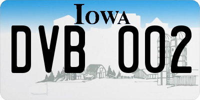 IA license plate DVB002