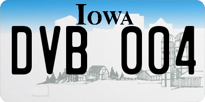 IA license plate DVB004
