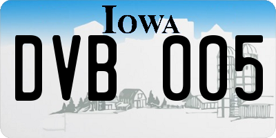 IA license plate DVB005