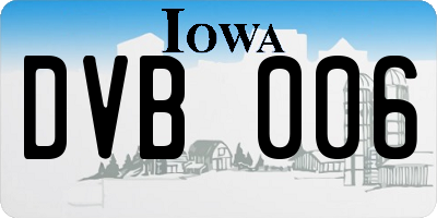IA license plate DVB006