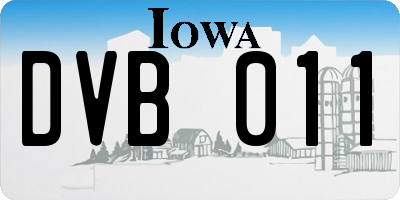 IA license plate DVB011